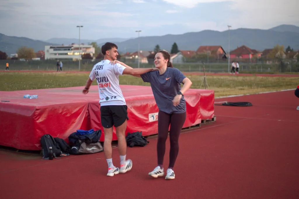 36Soma Runners on the track — warm-up and post-run crew time
